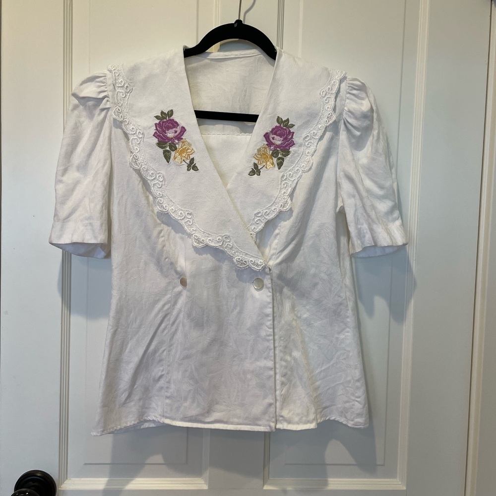 Vintage Embroidered Lace Blouse